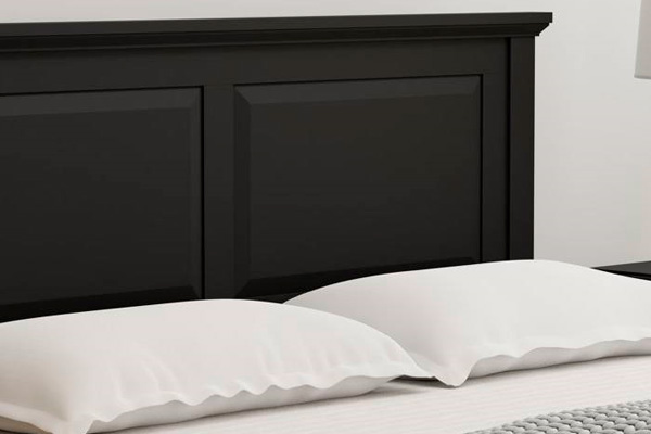 FaFurn Traditional Full Size Platform Bed with Headboard - Black, Wood