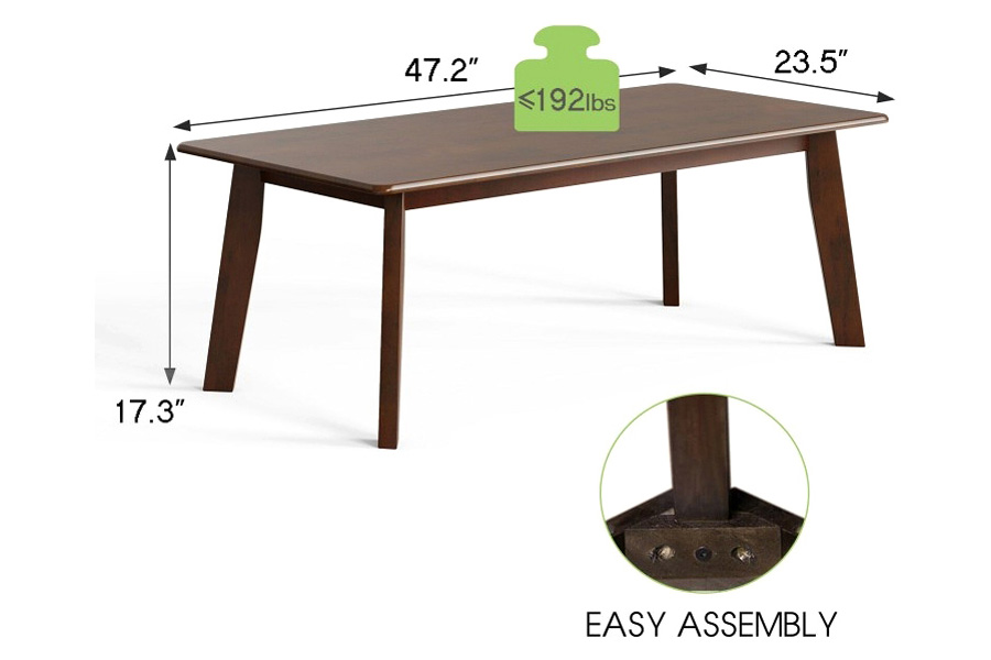 FaFurn - Rustic Minimalist Espresso Wooden Coffee Table