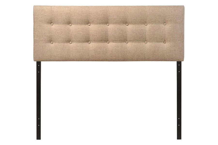 FaFurn Modern Fabric Upholstered Button Tufted Headboard - Beige, Full Size