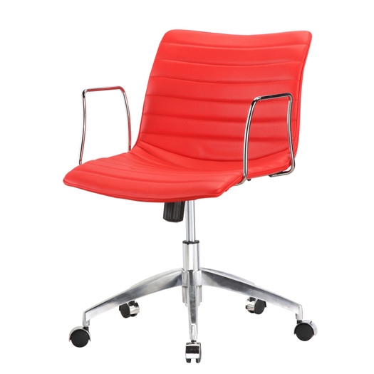 FaFurn Office Chair - Red, Faux Leather