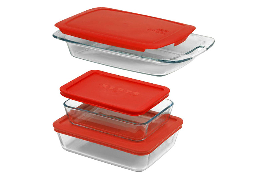 FaFurn - 6-Piece Glass Bakeware Food Storage Set of 3