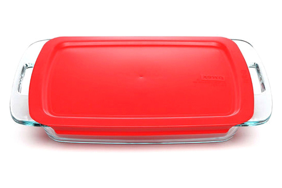 FaFurn 6-Piece Glass Bakeware Food Storage Set of 3 - Clear/Red