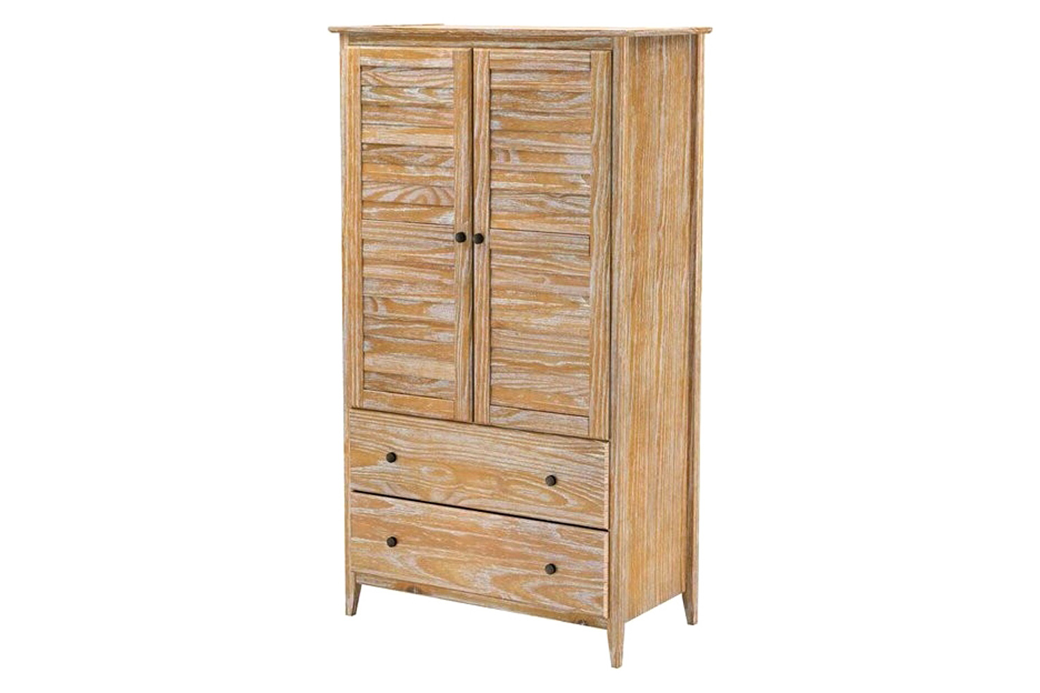 FaFurn - Farmhome Louvered Distressed Pine Armoire