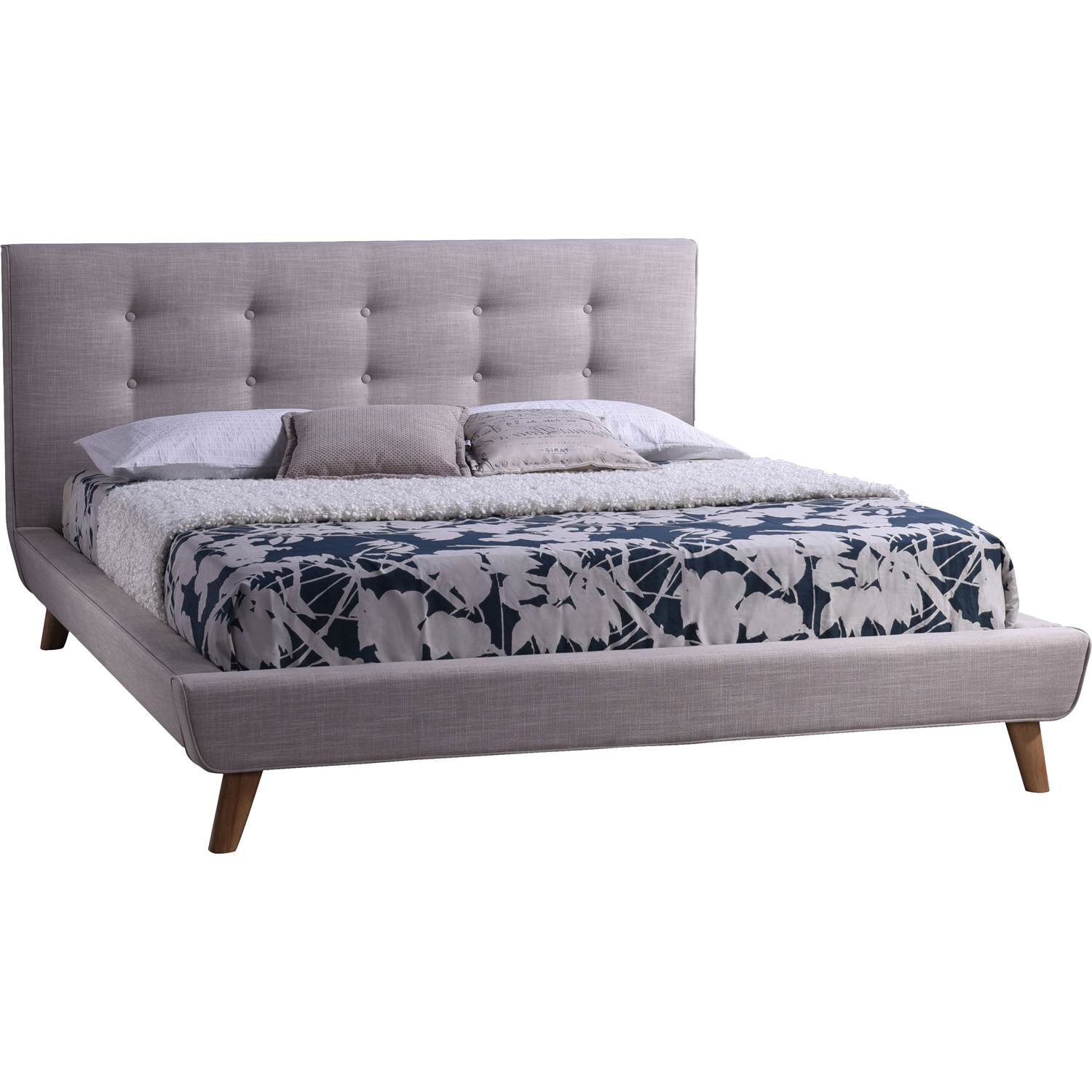 FaFurn - Queen Size Platform Bed Frame in Beige