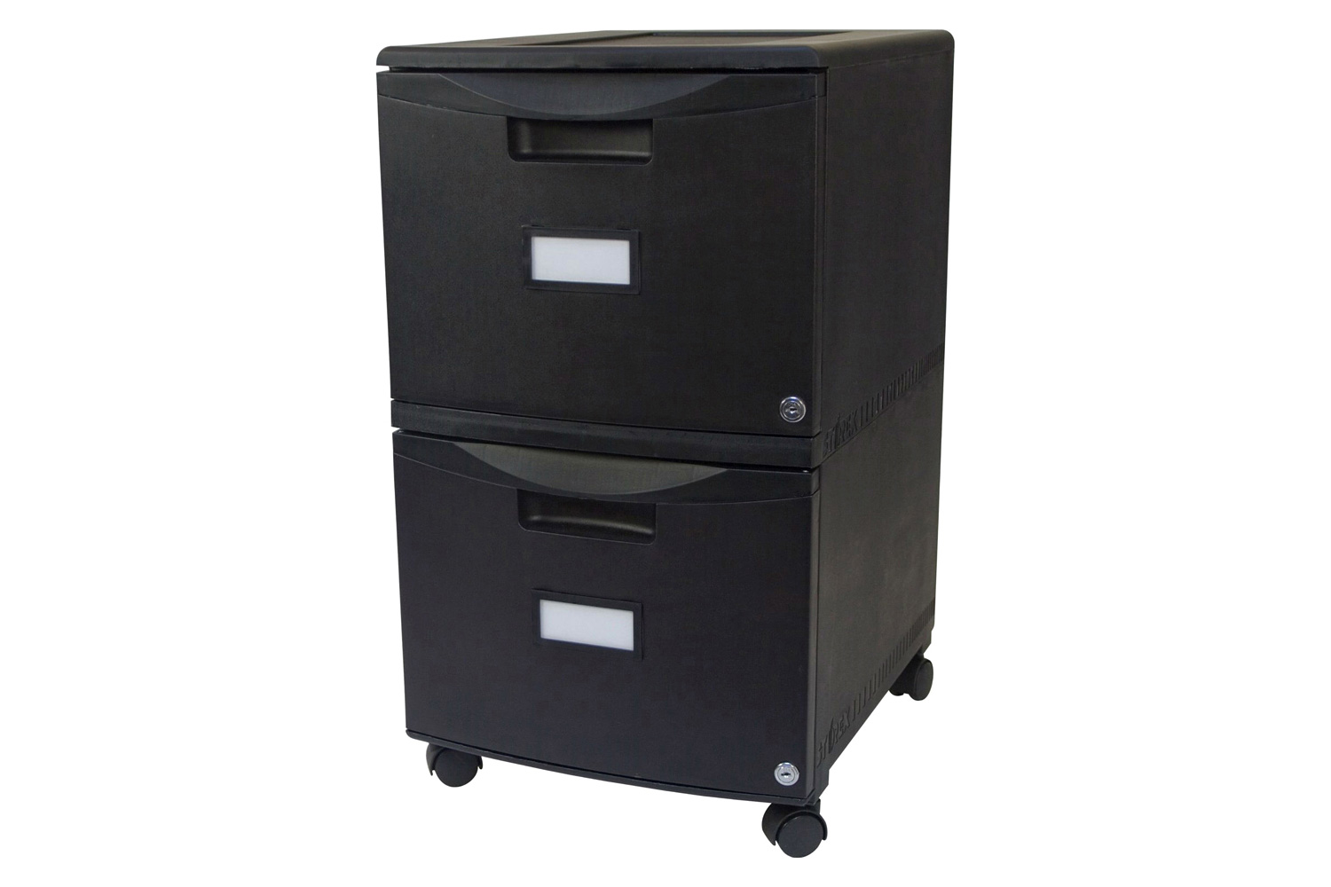 FaFurn - Black 2-Drawer Locking Letter/Legal Size File Cabinet with Casters/Wheels