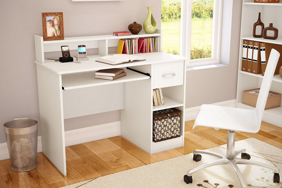 FaFurn Contemporary Home Office Computer Desk - White