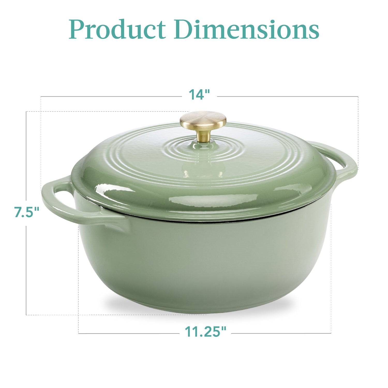 FaFurn 6 Quart Cookware - Sage, Cast Iron