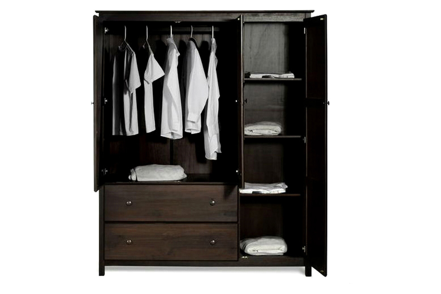 FaFurn - Wood Finish Bedroom Wardrobe Armoire Cabinet Closet