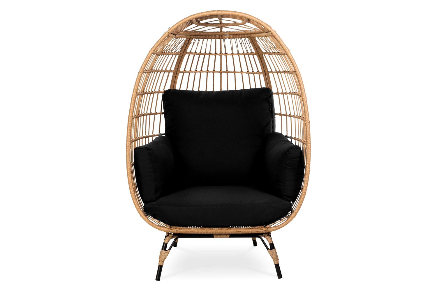 FaFurn - Oversized Patio Lounger Indoor/Outdoor Wicker Egg Chair