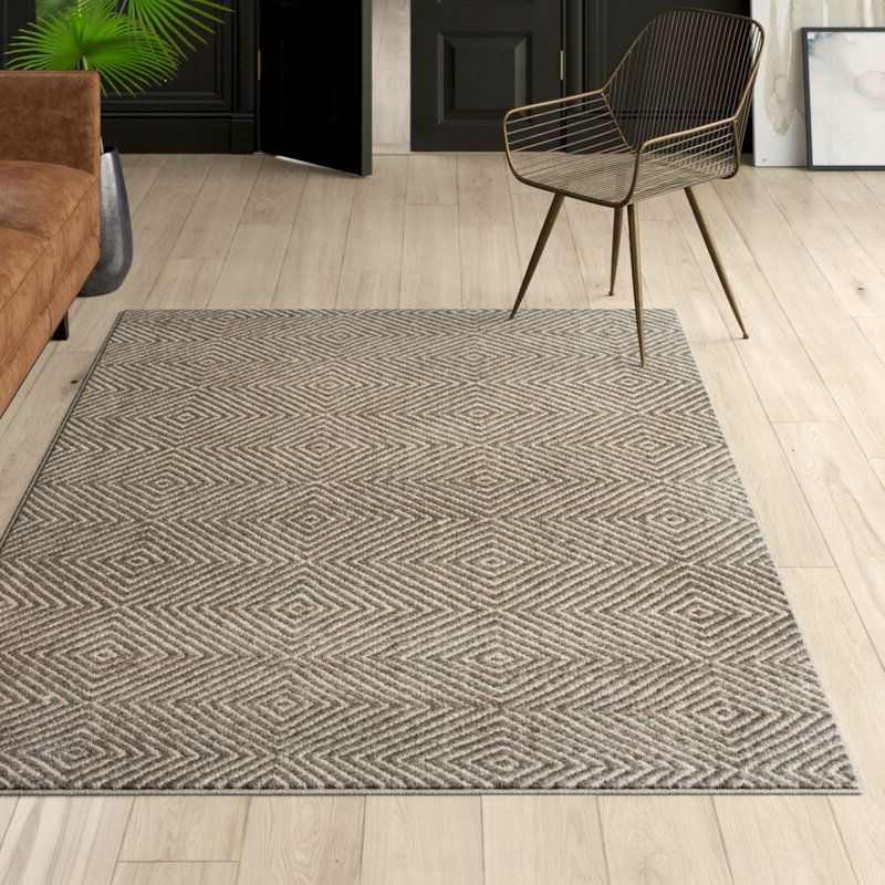 FaFurn 108x144" Rug - Gray, Wool/Cotton