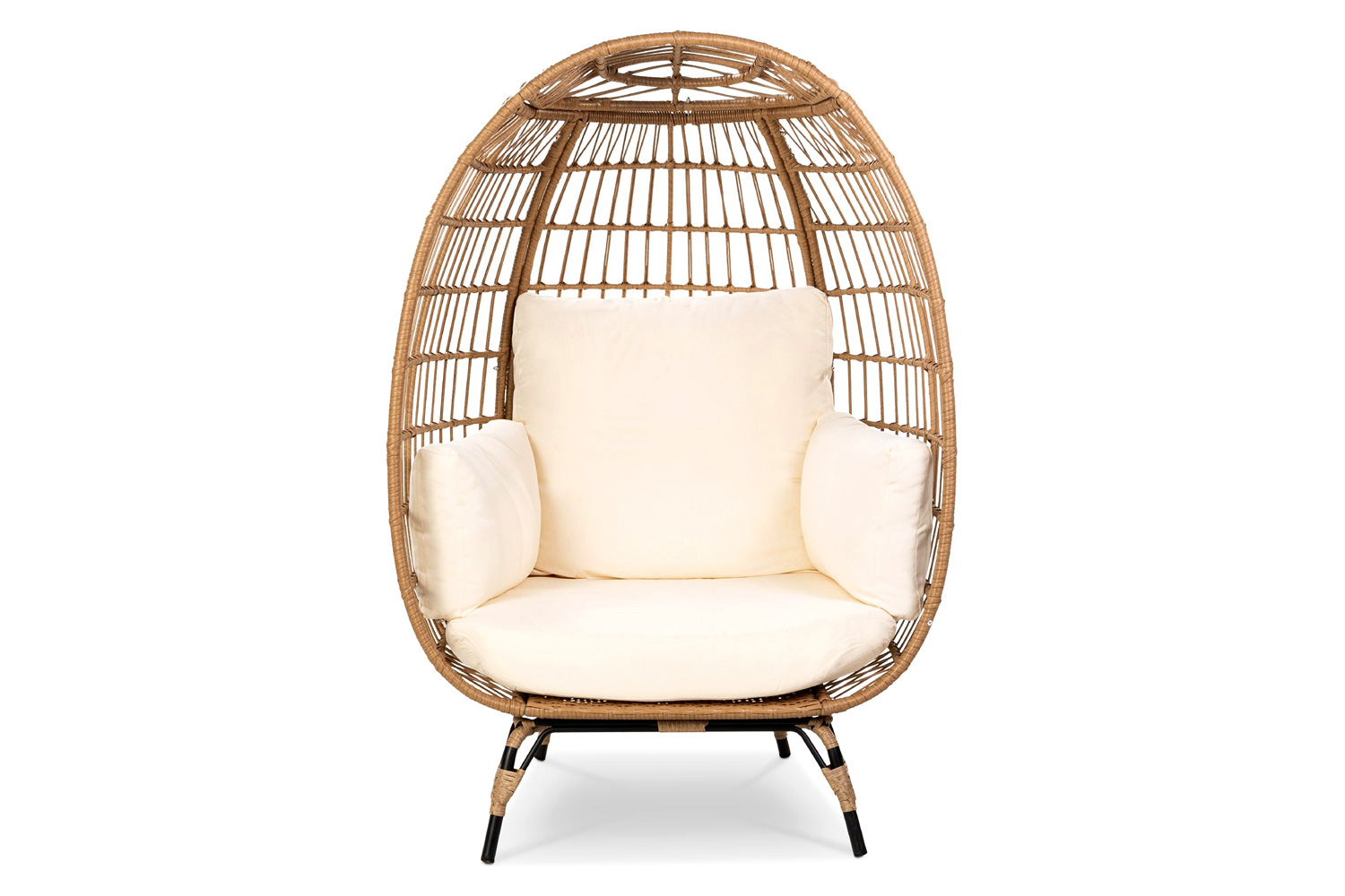 FaFurn - Oversized Patio Lounger Indoor/Outdoor Wicker Egg Chair