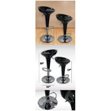 FaFurn - Set of 2 Barstools Set in Black