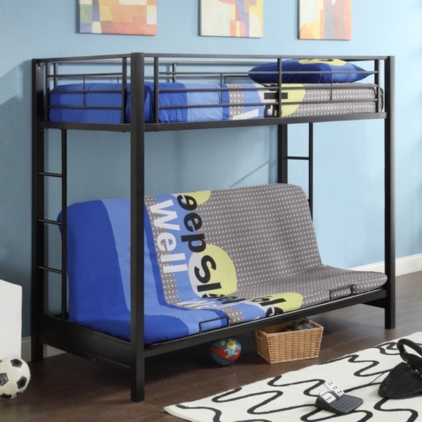 FaFurn - Twin Size Bunk Bed in Black, Metal