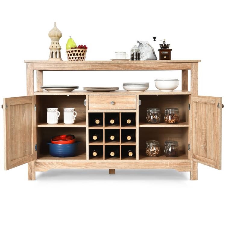 FaFurn - Sideboard Buffet with Wine Rack and Storage Shelf