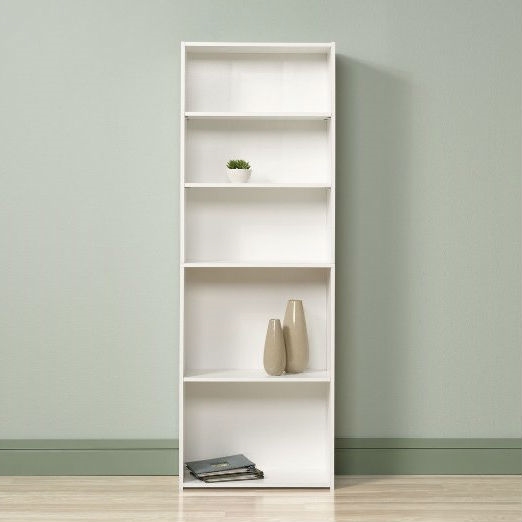 FaFurn - Contemporary 5-Shelf Bookcase in Soft White, Wood