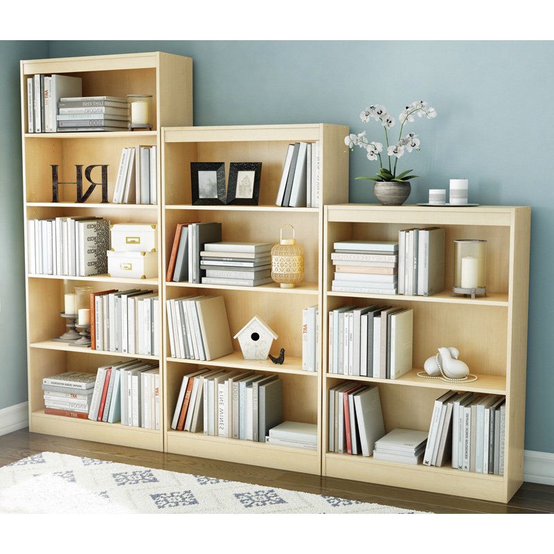 FaFurn 4-Shelves Bookcase with 4 Shelves - Natural, Wood