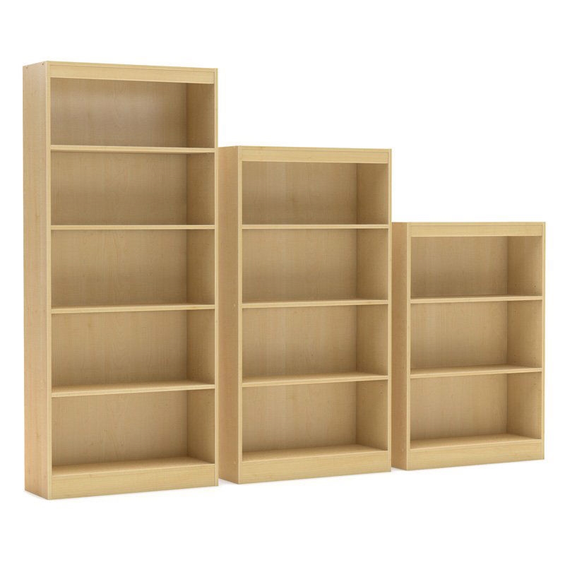 FaFurn 4-Shelves Bookcase with 4 Shelves - Natural, Wood