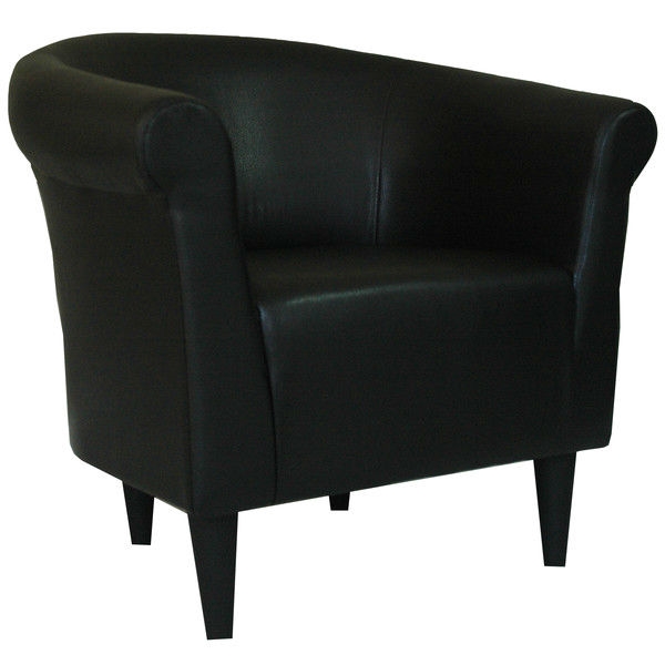 FaFurn Club Chair - Black, Leather