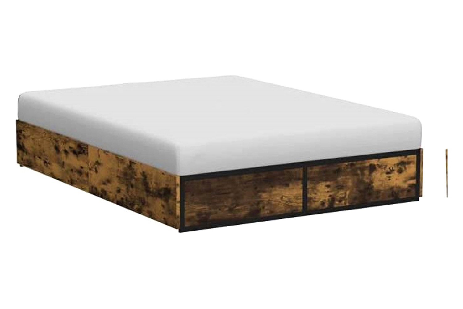 FaFurn - Metal Wood Platform Bed Frame with 4 Storage Drawers