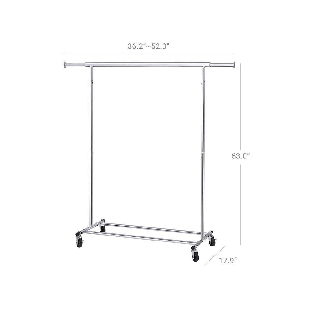 FaFurn Garment Rack Clothes on Wheels - Chrome, Iron