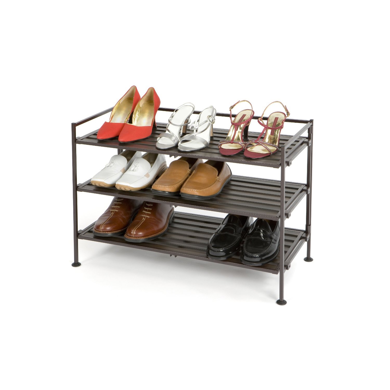 FaFurn Classic Stackable Folding Shoe Rack - Mocha