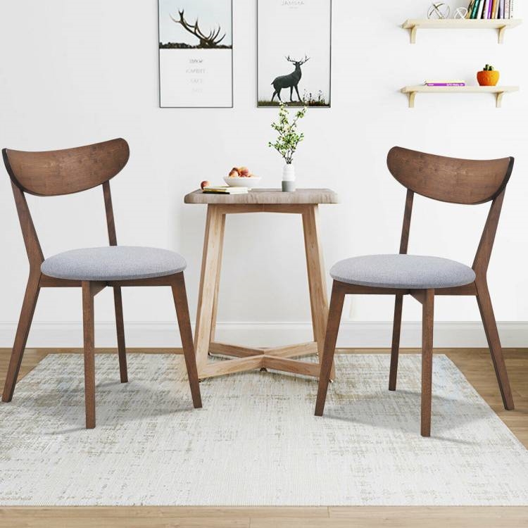 FaFurn - Set of 2 Modern Dining Chairs in Gray