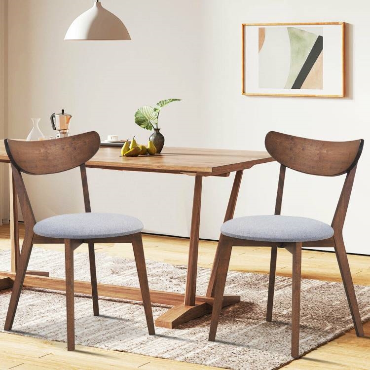 FaFurn - Set of 2 Modern Dining Chairs in Gray