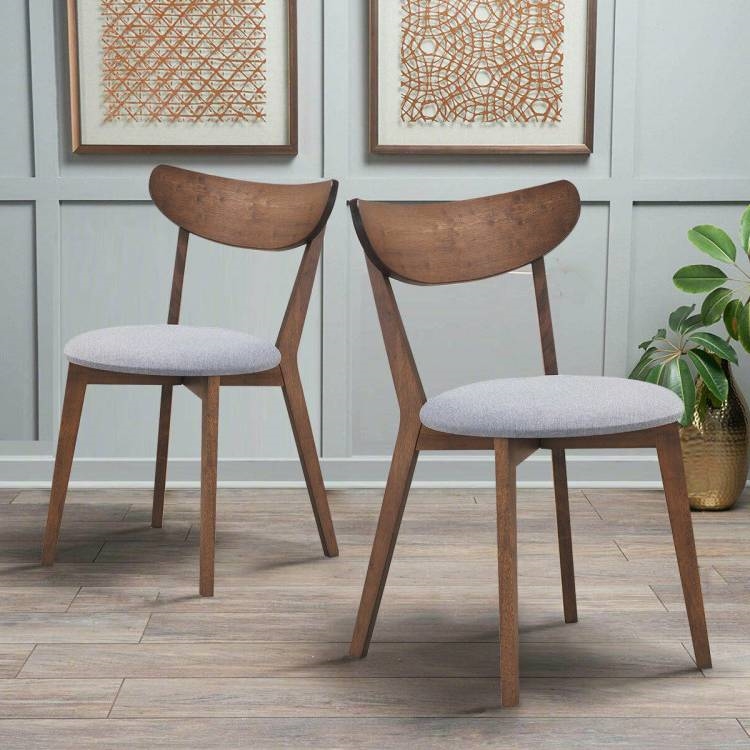 FaFurn - Set of 2 Modern Dining Chairs in Gray