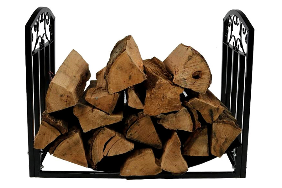 FaFurn - Black Metal Indoor Outdoor 2-Ft Firewood Holder Log Rack