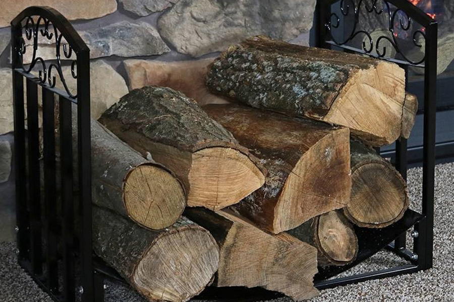 FaFurn - Black Metal Indoor Outdoor 2-Ft Firewood Holder Log Rack