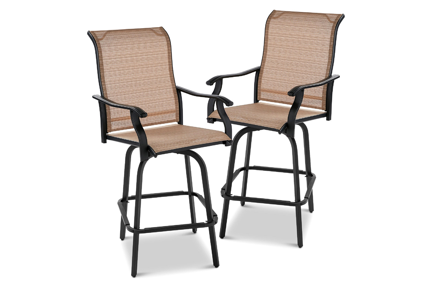 FaFurn - All-Weather Mesh Swivel Barstools (Set of 2)