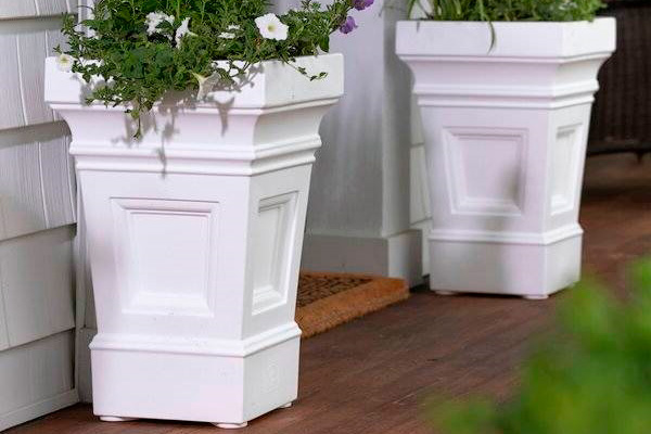 FaFurn - Set of 2 Watering Planter Box in White, Plastic