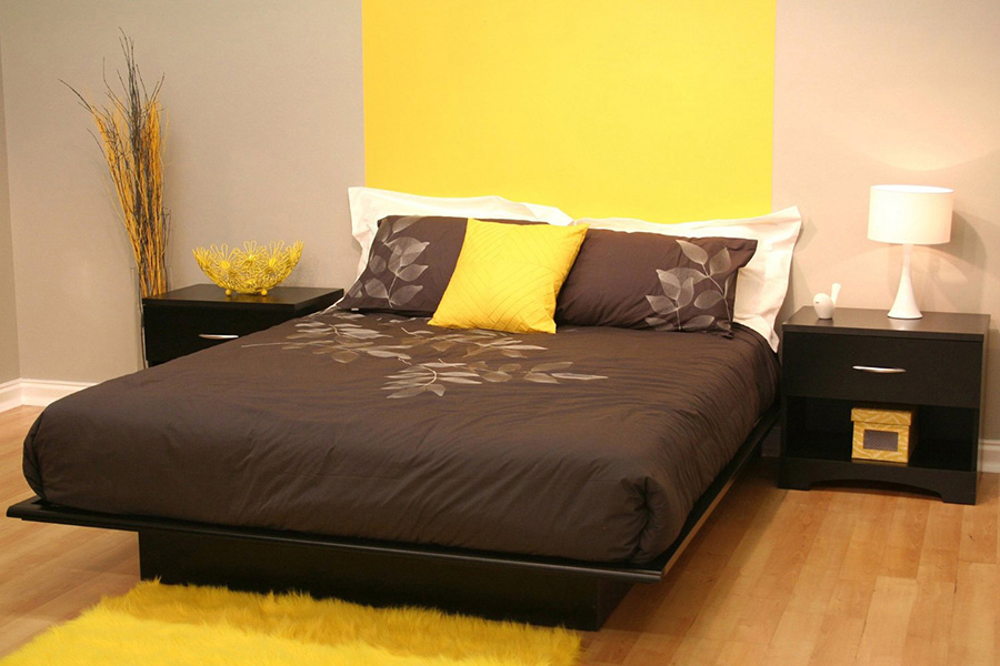 FaFurn - Full Size Contemporary Platform Bed in Black Finish