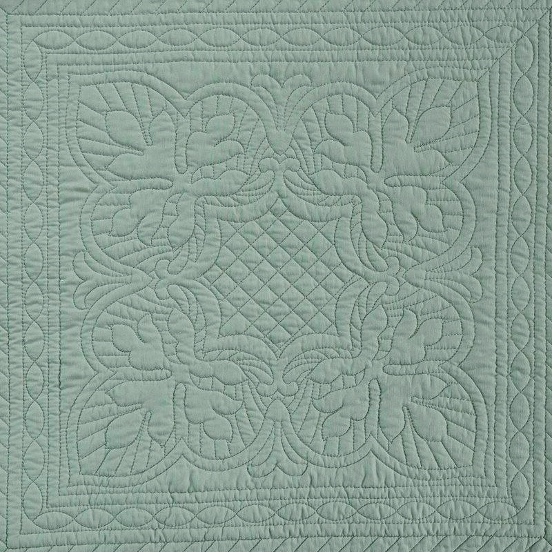 FaFurn Full/Queen Size 3-Piece Reversible Scalloped Edges Quilt Set - Seafoam, Microfiber