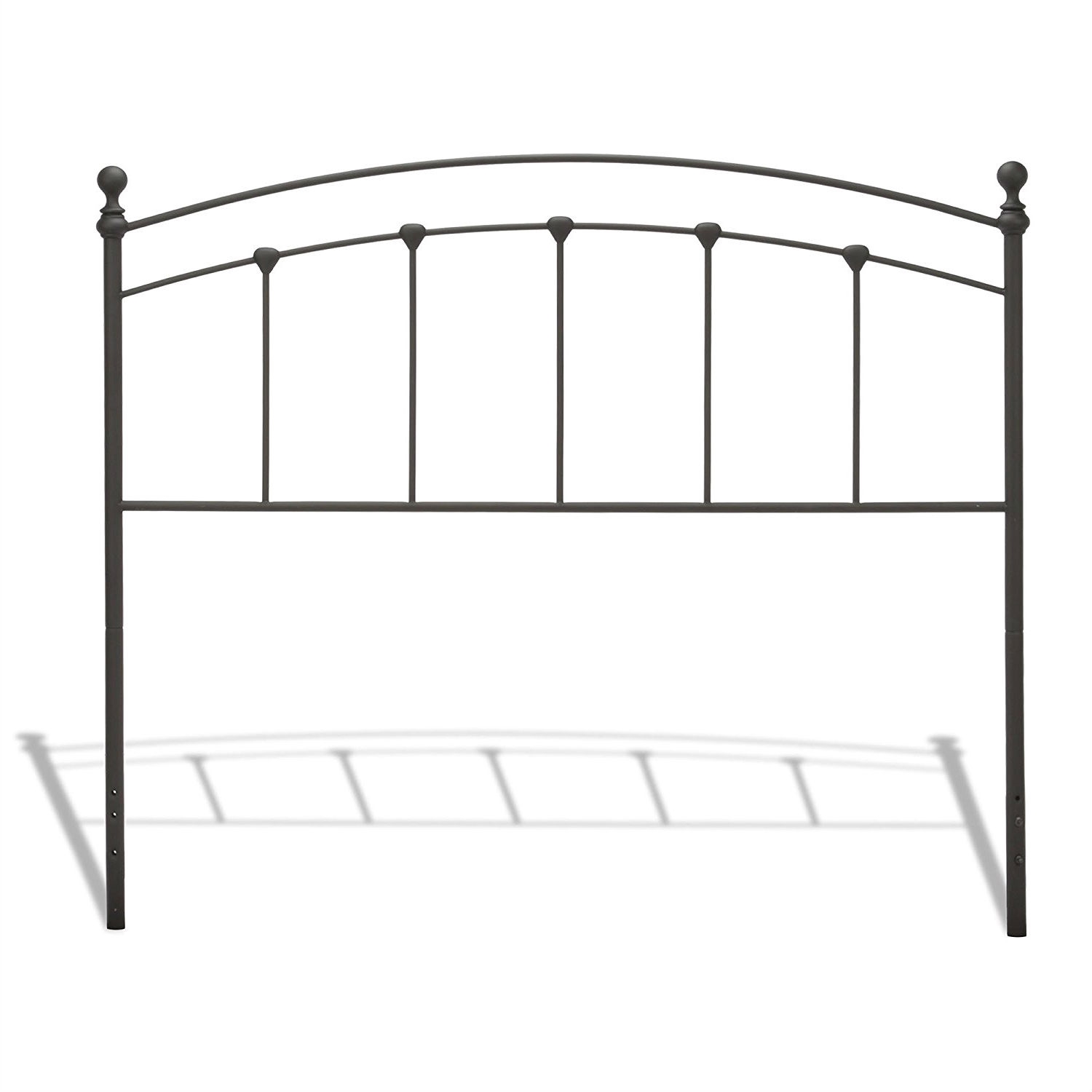 FaFurn - Full Size Bed Frame with Round Final Posts Headboard and Footboard in Metal