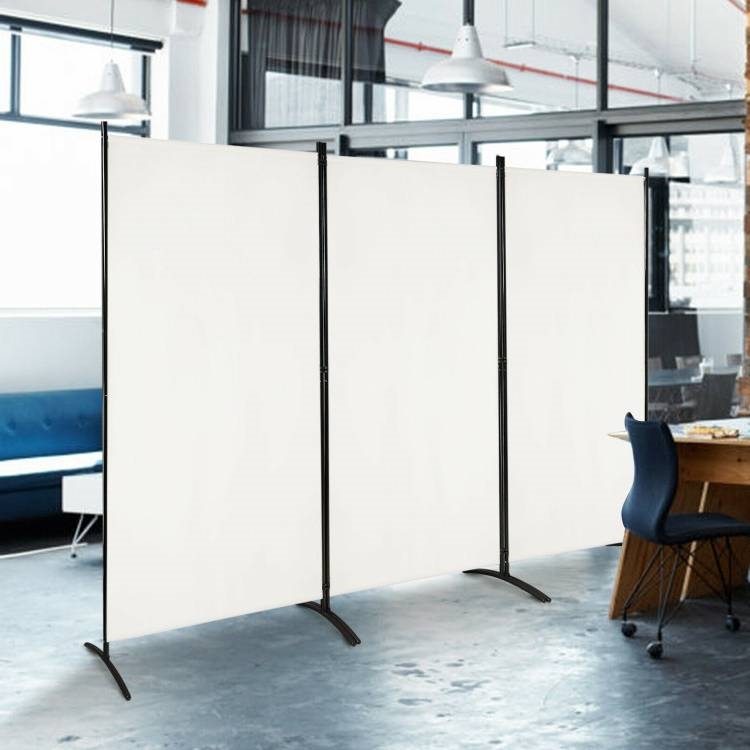 FaFurn - 3-Panel Room Divider Screen with Steel Base and Heavy Duty Hinges