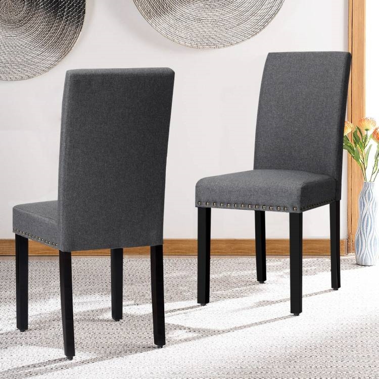 FaFurn - Set of 2 Dining Chairs in Gray