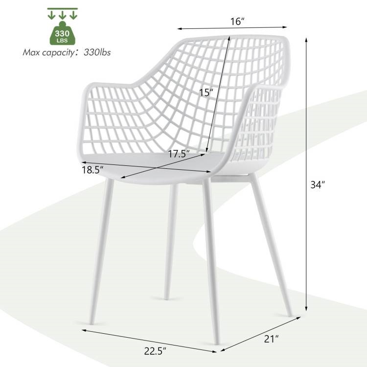 FaFurn Set of 4 Modern Dining Chairs with Ergonomic Backrest - White