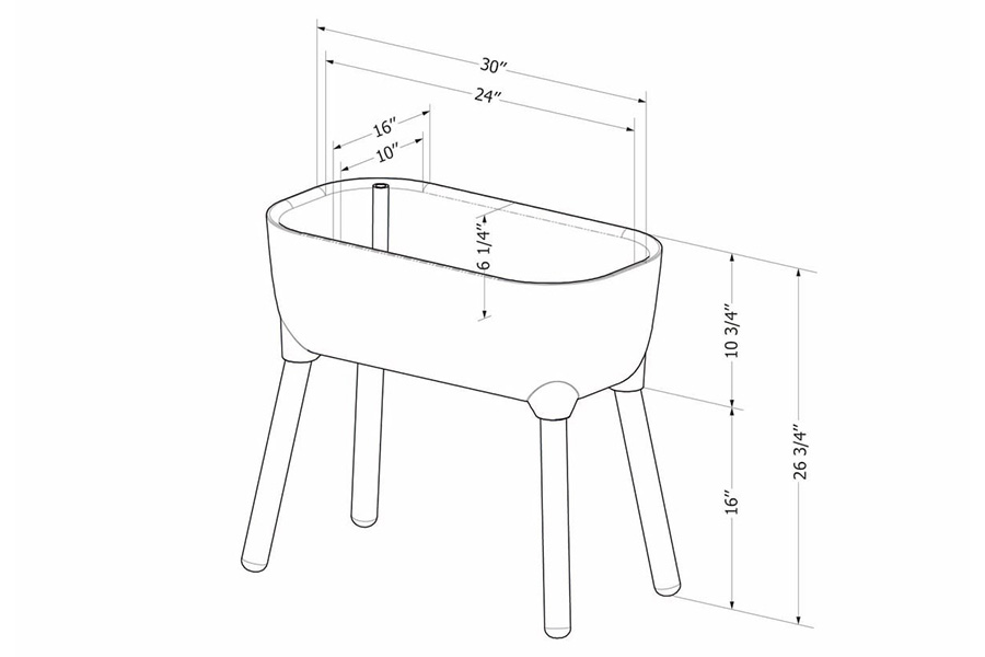 FaFurn Scandinavian Elevated Raised Smart Drainage Planter Bed - White