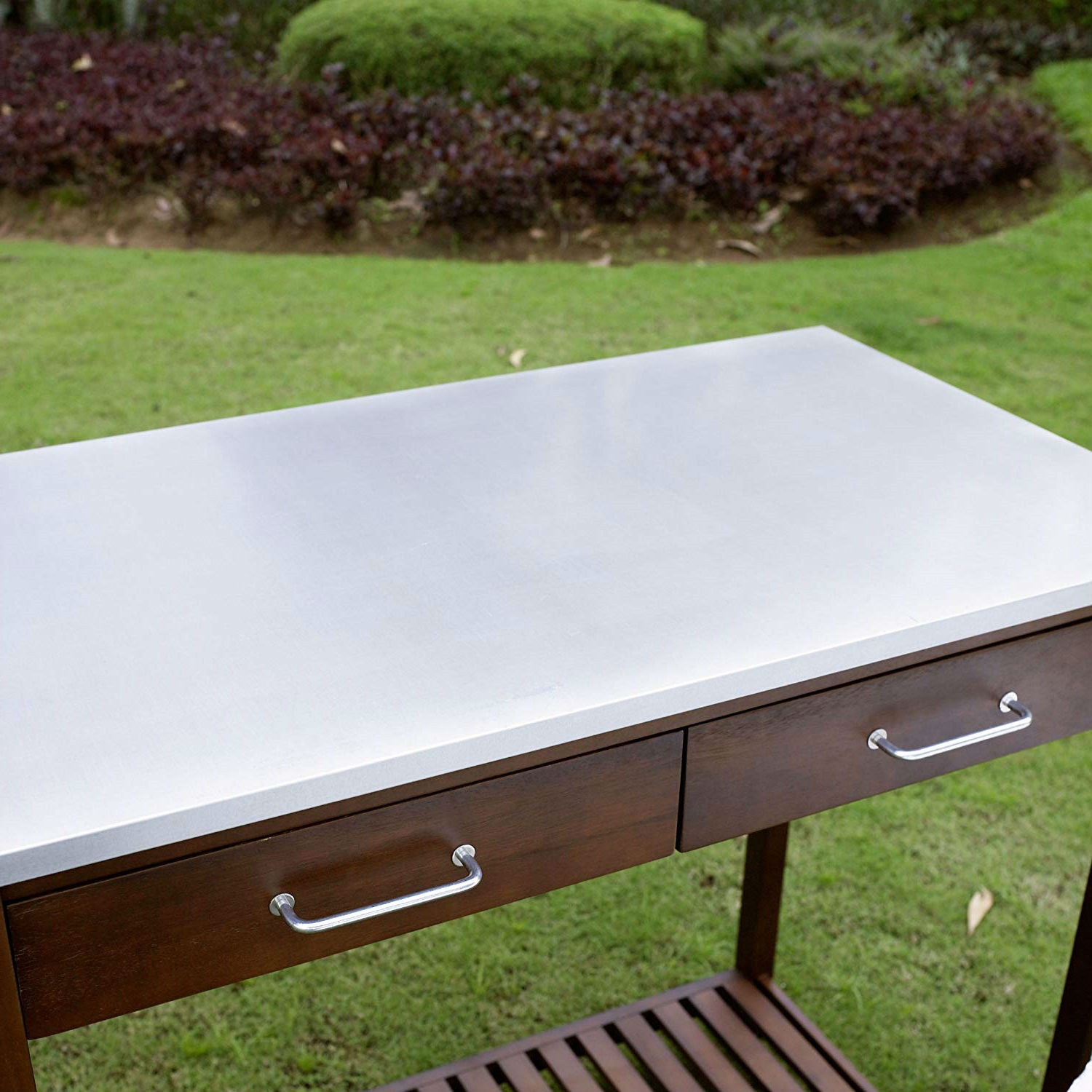 FaFurn - Bench Work Table with Galvanized Metal Top