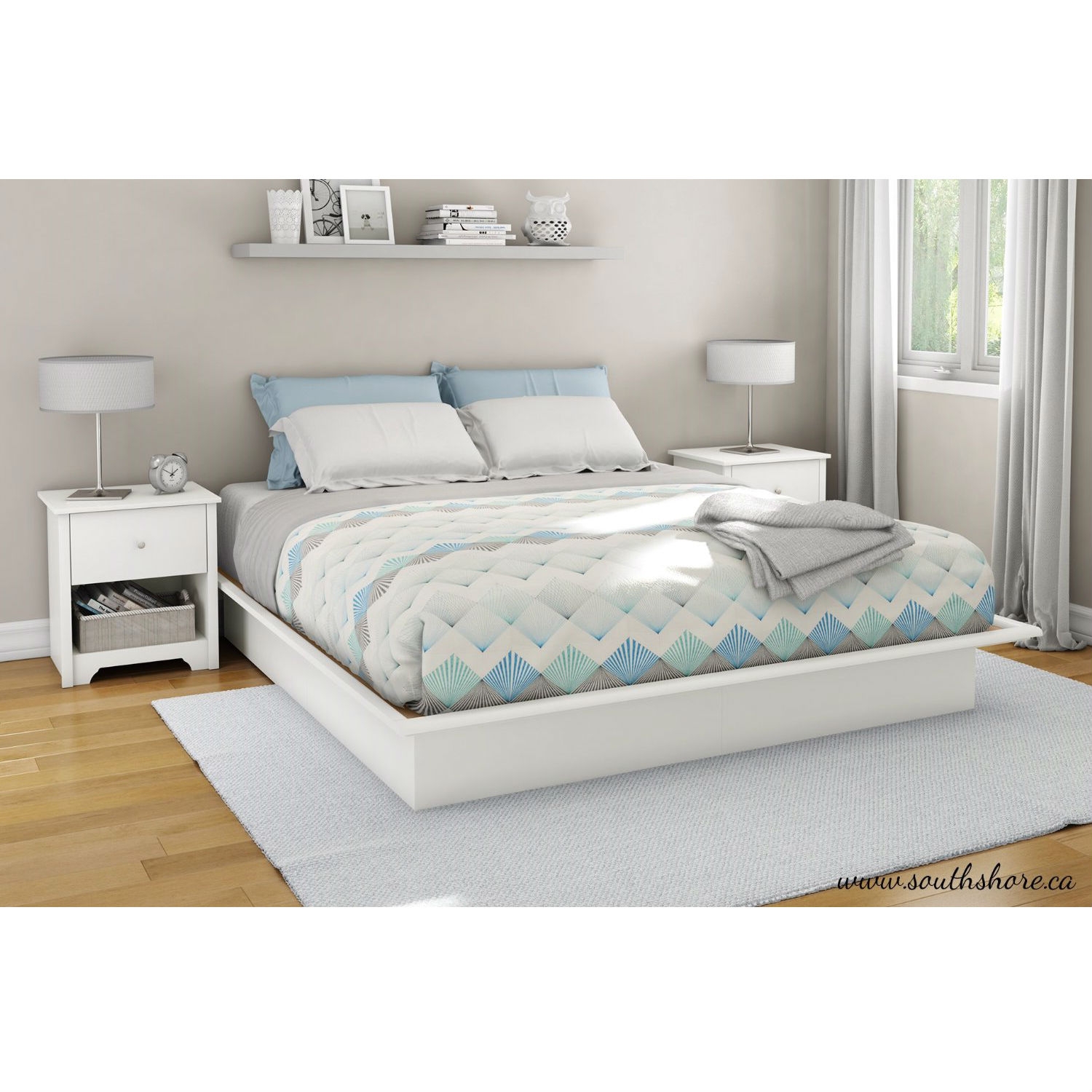 FaFurn - King Size Bed Frame in White