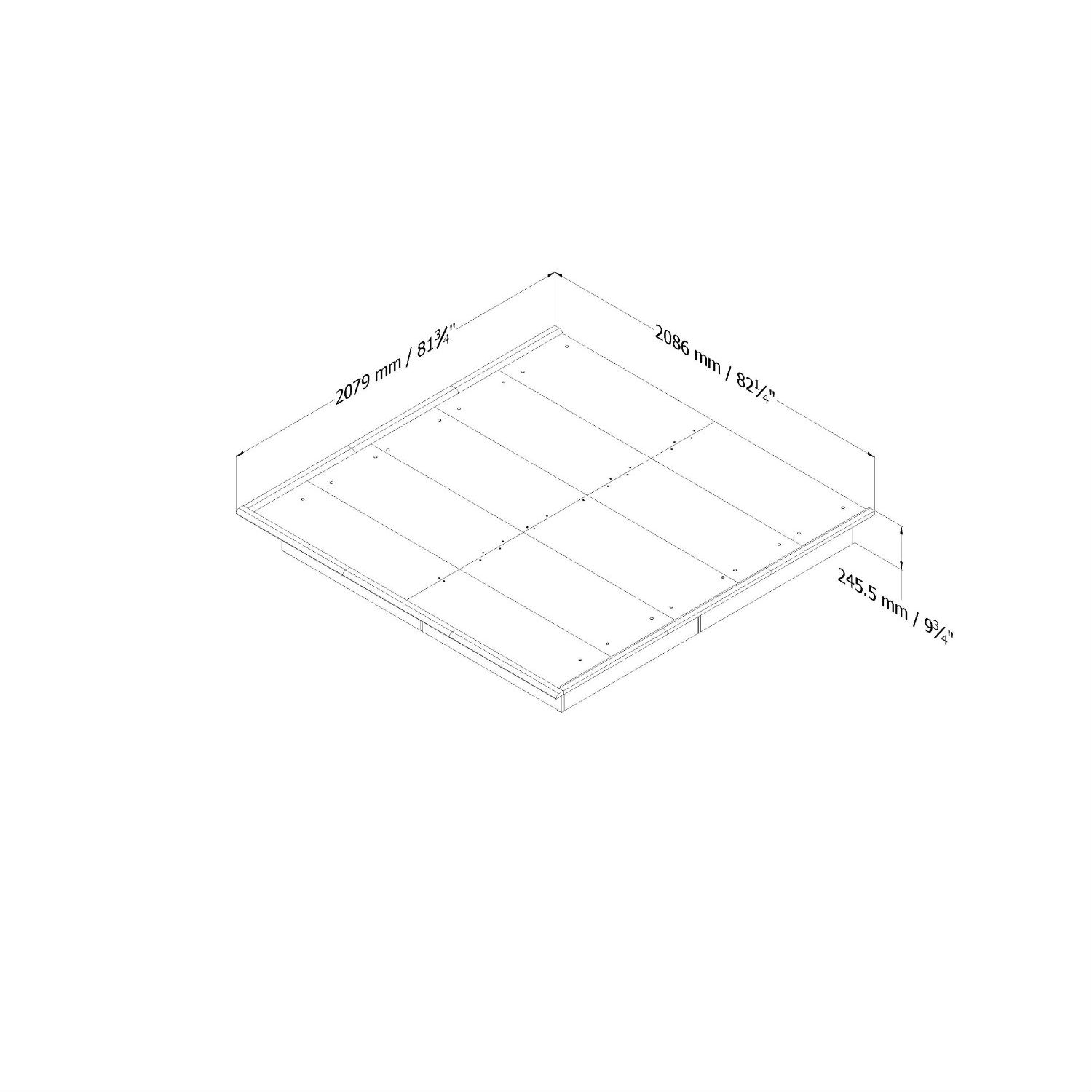 FaFurn - King Size Bed Frame in White