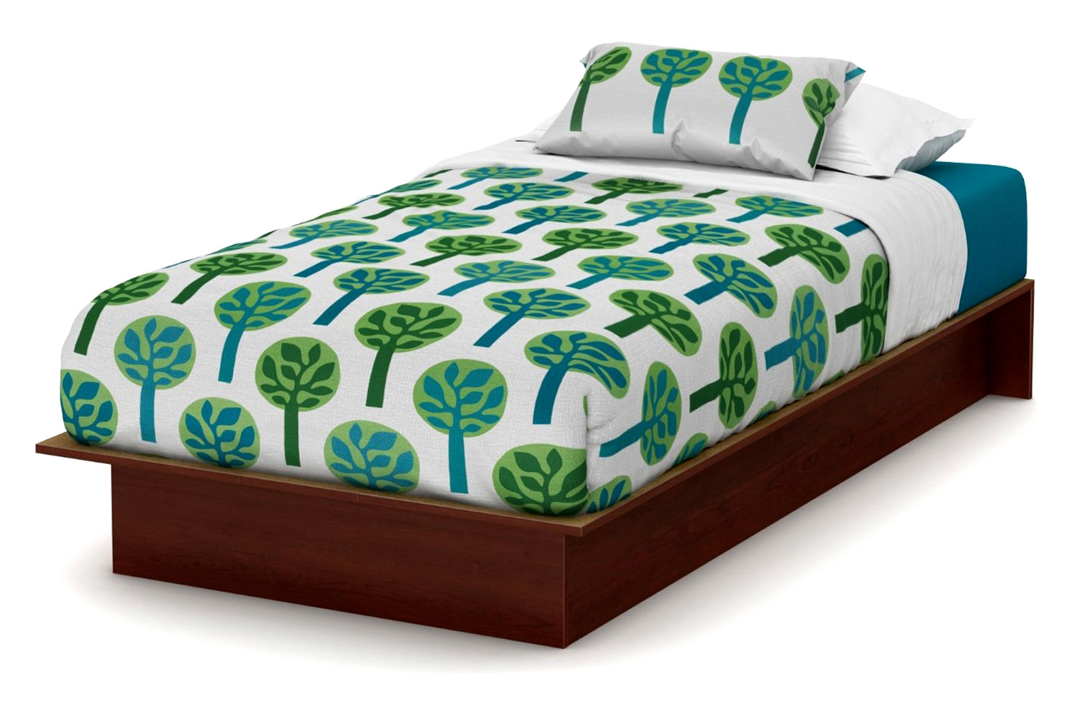 FaFurn - Platform Bed Frame in Wood Finish