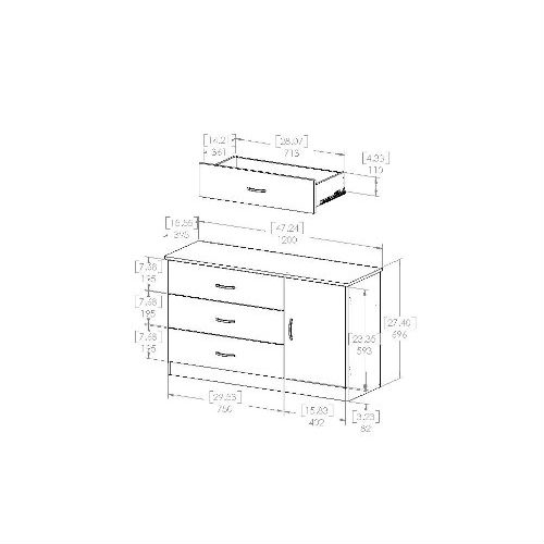 FaFurn - Modern 3-Drawer Chest in Black