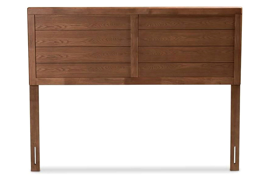 FaFurn - Queen Size Farmhouse Headboard in Rustic Brown Walnut Wood Finish