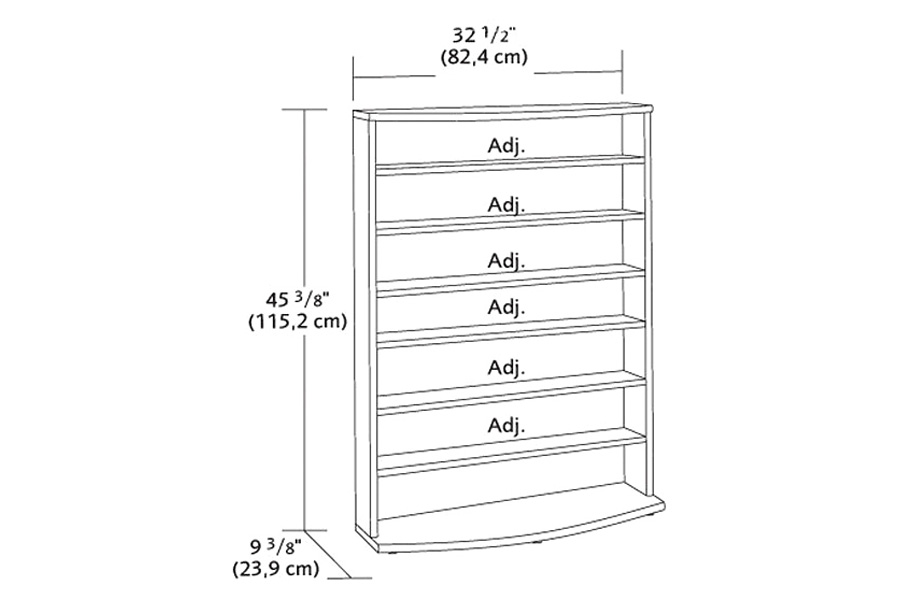 FaFurn - Contemporary 6-Shelf Bookcase Multimedia Storage Rack Tower in Brown Finish