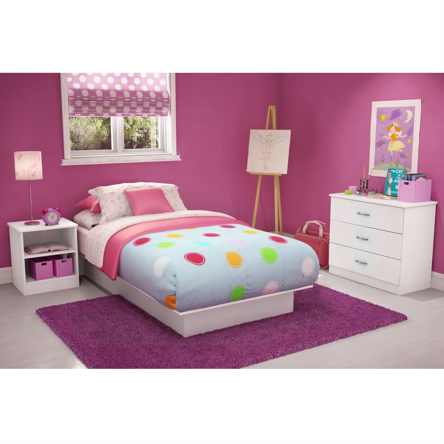 FaFurn - Twin Size Platform Bed Frame in White