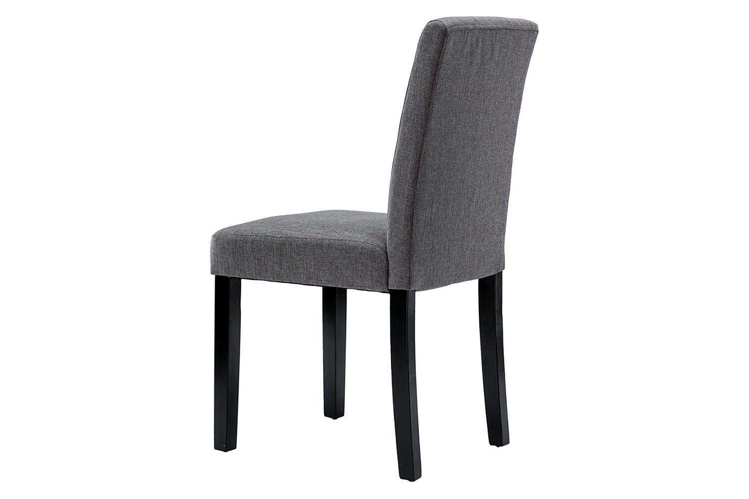 FaFurn - Gray Fabric Dining Chairs with Black Wood Legs (Set of 2)