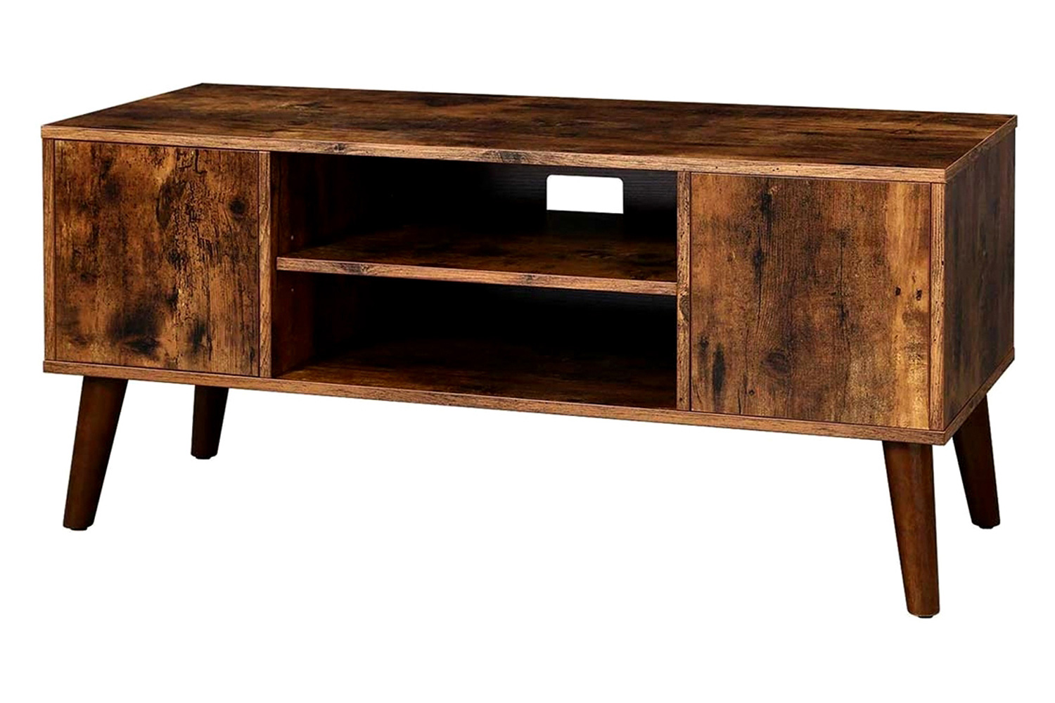 FaFurn - Farmhouse Entertainment Center Brown TV Cabinet