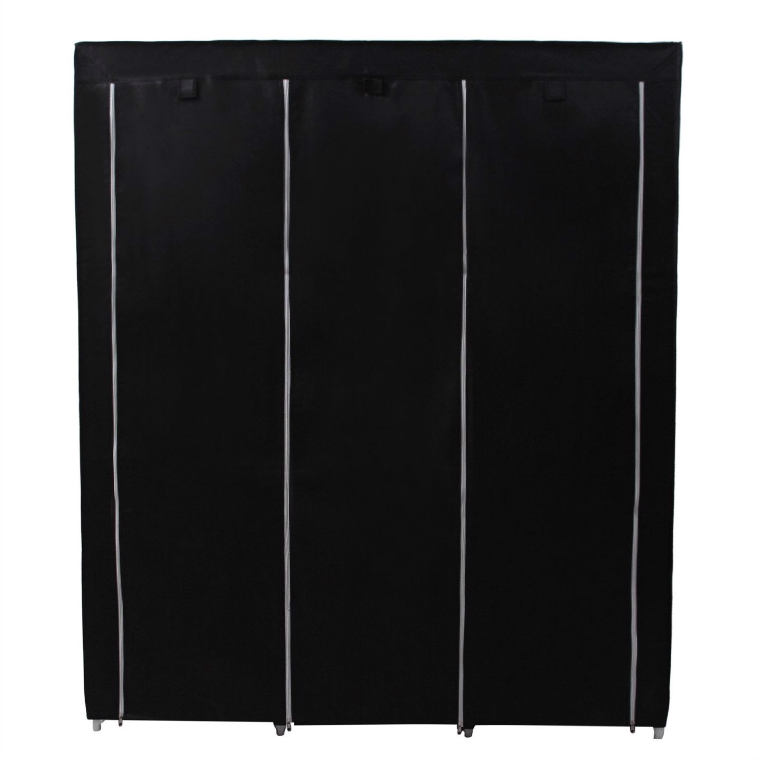 FaFurn - Portable Wardrobe with Storage Shelves in Black